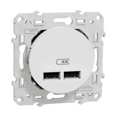 ODACE BLANC CHARGEUR USB DOUBLE TYPE A 2,1A