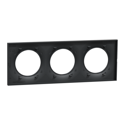 ODACE STYL PLAQUE ANTHRACITE 3 POSTES ENTRAXE 71MM