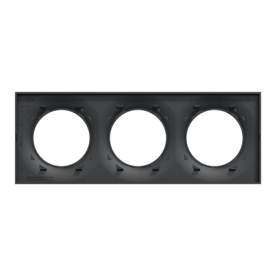 ODACE STYL PLAQUE ANTHRACITE 3 POSTES ENTRAXE 71MM