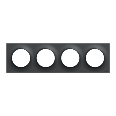 ODACE STYL PLAQUE ANTHRACITE 4 POSTES ENTRAXE 71MM