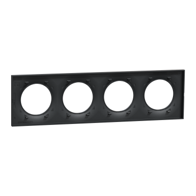 ODACE STYL PLAQUE ANTHRACITE 4 POSTES ENTRAXE 71MM