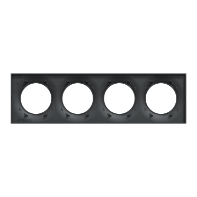 ODACE STYL PLAQUE ANTHRACITE 4 POSTES ENTRAXE 71MM