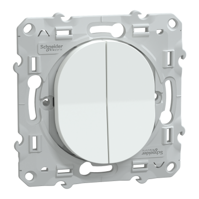 OVALIS BLANC DOUBLE POUSSOIR A FERMETURE 10A