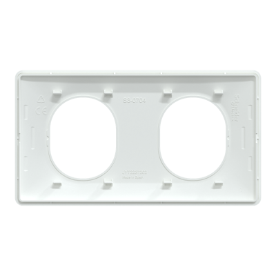 OVALIS BLANC PLAQUE 2 POSTES HORIZONTAL ENTRAXE 71MM