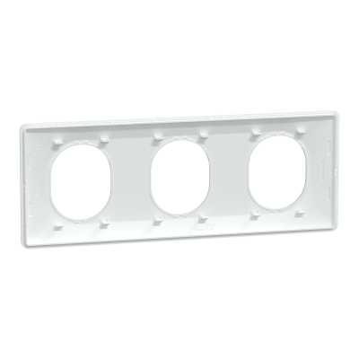 OVALIS BLANC PLAQUE 3 POSTES HORIZONTAL ENTRAXE 71MM