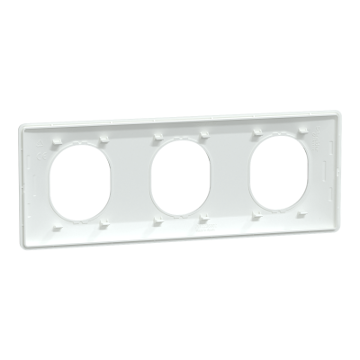 OVALIS BLANC PLAQUE 3 POSTES HORIZONTAL ENTRAXE 71MM