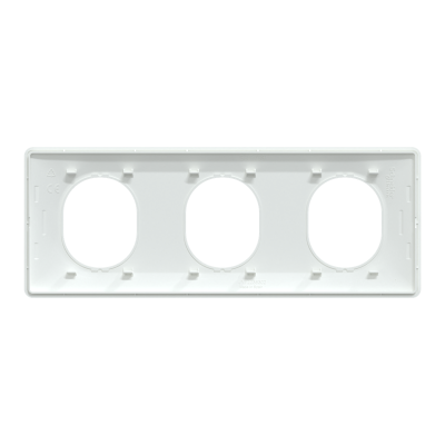 OVALIS BLANC PLAQUE 3 POSTES HORIZONTAL ENTRAXE 71MM