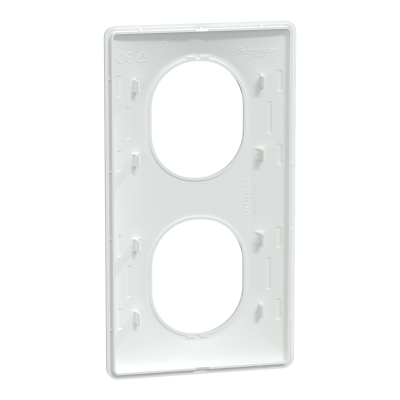 OVALIS BLANC PLAQUE 2 POSTES VERTICAL ENTRAXE 71MM