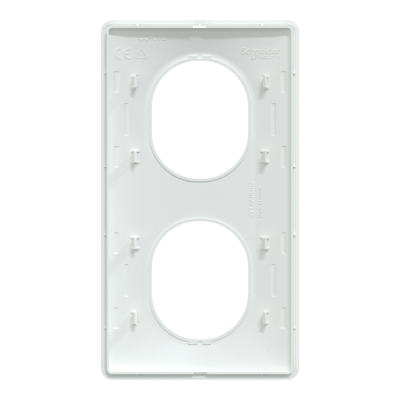 OVALIS BLANC PLAQUE 2 POSTES VERTICAL ENTRAXE 71MM
