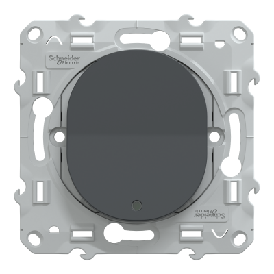 OVALIS ANTHRACITE POUSSOIR A FERMETURE 10A LED BLEU 250V