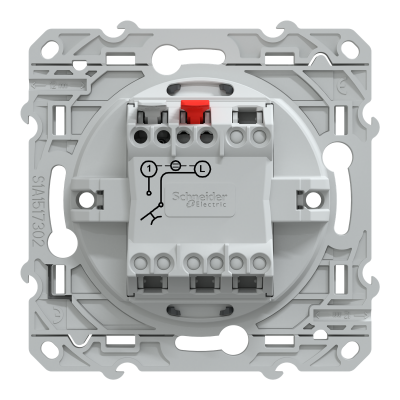 OVALIS ANTHRACITE POUSSOIR A FERMETURE 10A LED BLEU 250V