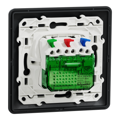 OVALIS ANTHRACITE PC 10/16 2P+T AFFLEURANTE + USB C 10,5W