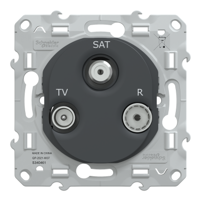 OVALIS ANTHRACITE PRISE TV/FM/SAT 3 SORTIES