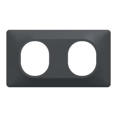 OVALIS ANTHRACITE PLAQUE 2 POSTES HORIZONTAL ENTRAXE 71MM