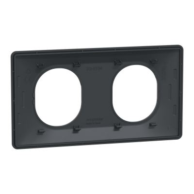 OVALIS ANTHRACITE PLAQUE 2 POSTES HORIZONTAL ENTRAXE 71MM