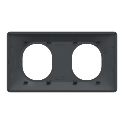 OVALIS ANTHRACITE PLAQUE 2 POSTES HORIZONTAL ENTRAXE 71MM