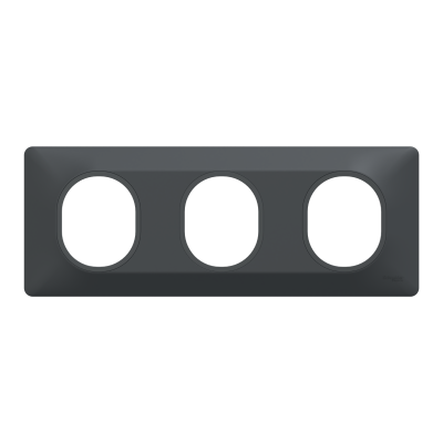 OVALIS ANTHRACITE PLAQUE 3 POSTES HORIZONTAL ENTRAXE 71MM