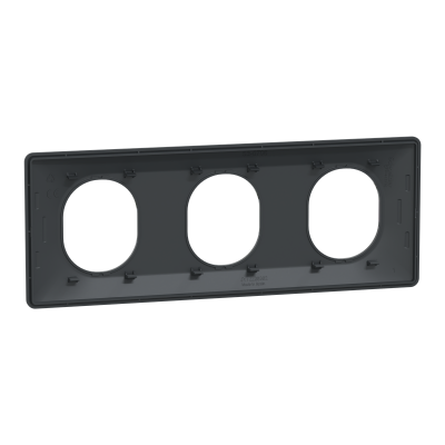 OVALIS ANTHRACITE PLAQUE 3 POSTES HORIZONTAL ENTRAXE 71MM