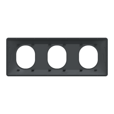 OVALIS ANTHRACITE PLAQUE 3 POSTES HORIZONTAL ENTRAXE 71MM