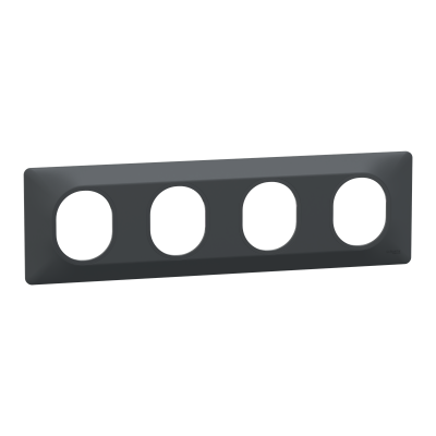 OVALIS ANTHRACITE PLAQUE 4 POSTES HORIZONTAL ENTRAXE 71MM