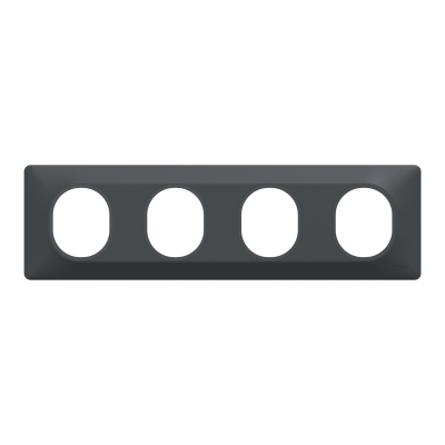 OVALIS ANTHRACITE PLAQUE 4 POSTES HORIZONTAL ENTRAXE 71MM