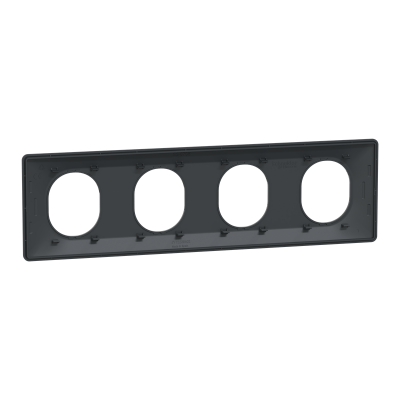 OVALIS ANTHRACITE PLAQUE 4 POSTES HORIZONTAL ENTRAXE 71MM