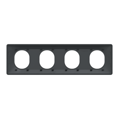 OVALIS ANTHRACITE PLAQUE 4 POSTES HORIZONTAL ENTRAXE 71MM