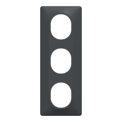 OVALIS ANTHRACITE PLAQUE 3 POSTES VERTICAL ENTRAXE 71MM