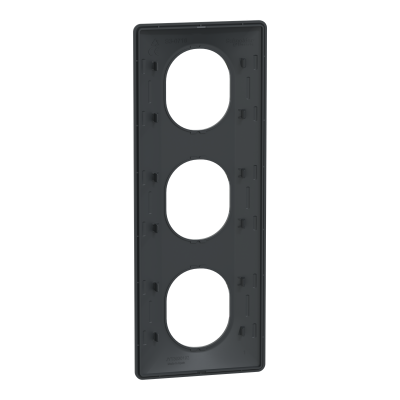 OVALIS ANTHRACITE PLAQUE 3 POSTES VERTICAL ENTRAXE 71MM