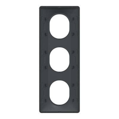 OVALIS ANTHRACITE PLAQUE 3 POSTES VERTICAL ENTRAXE 71MM