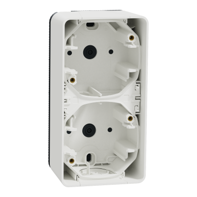 MUREVA BLANC COMPOSABLE SAILLIE BOITIER 2P VERTIVAL IP55 IK07