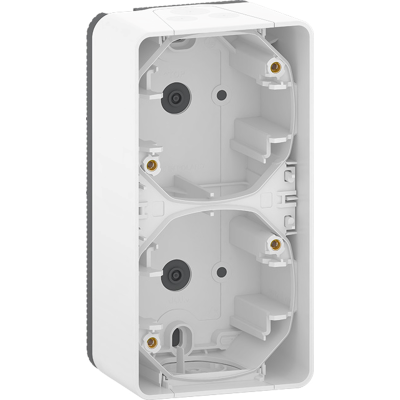 MUREVA BLANC COMPOSABLE SAILLIE BOITIER 2P VERTIVAL IP55 IK07