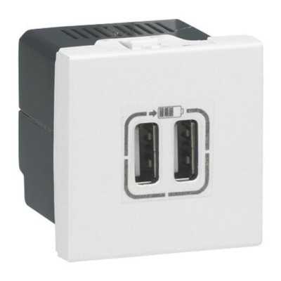MOSAIC MODULE DE CHARGE USB Type A 230V 2 PORTS 2M BLANC