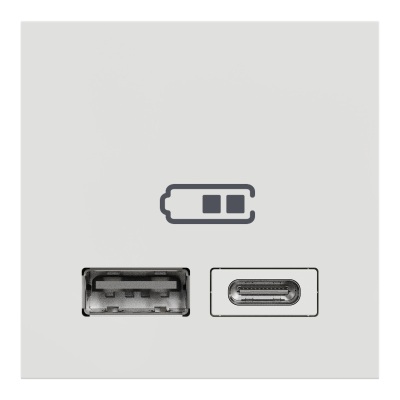 NEW UNICA BLANC CHARGEUR USB TYPE A + TYPE C