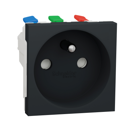 NEW UNICA ANTHRACITE PC 2P+T 16A 250V 2M 90°