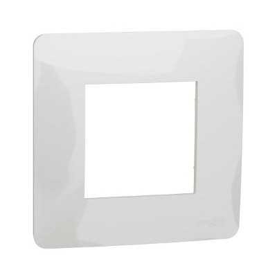 NEW UNICA STUDIO BLANC PLAQUE 1 POSTE (2 modules)