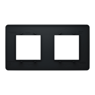 NEW UNICA STUDIO ANTHRACITE PLAQUE 2 POSTES (4 modules)