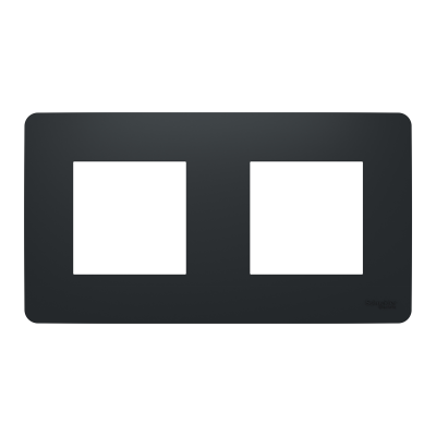 NEW UNICA STUDIO ANTHRACITE PLAQUE 2 POSTES (4 modules)