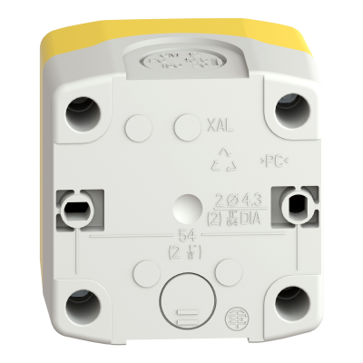 ARRET D'URGENCE ROUGE BOITE JAUNE POUSSER TOURNER A CLE 1F+1O Ø40