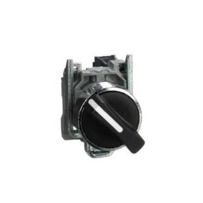 BOUTON TOURNANT MANETTE Ø22 2 POS.FIXES NOIR 1F
