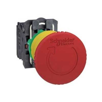 BOUTON ARRET D'URGENCE HARMONY XB5 POUSSER-TOURNER 1F +1O ROUGE Ø40