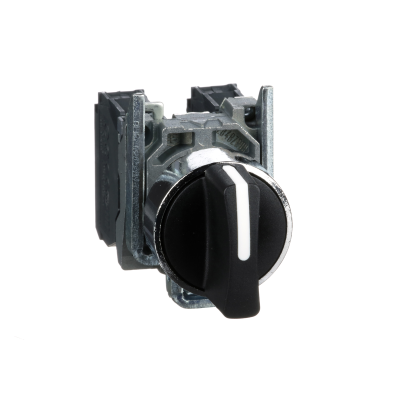 BOUTON TOURNANT NOIR Ø22 3 POS.FIXES NOIR 2F