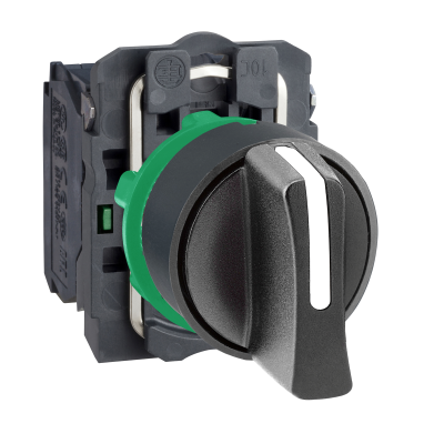 BOUTON TOURNANT HARMONY XB5 3 POS.A RAP. 2F Ø22 NOIR