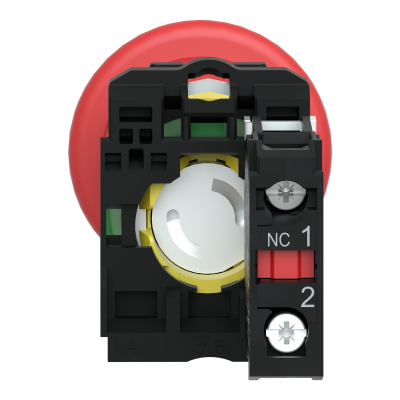 BOUTON POUSSOIR ARRET D'URGENCE XB5 Ø22mm ROUGE - POUSSER/TIRER