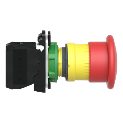 BOUTON POUSSOIR ARRET D'URGENCE XB5 Ø22mm ROUGE - POUSSER/TIRER