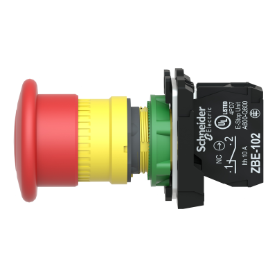 BOUTON POUSSOIR ARRET D'URGENCE XB5 Ø22mm ROUGE - POUSSER/TIRER