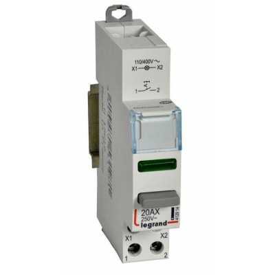 INTER A POUSSOIR DOUBLE FONCTION CX³ 20A 1 NO + VOYANT LED VERT