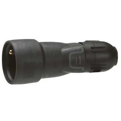 FICHE F.CAOUTCHOUC 2P+T 16A TEMOIN DE TENSION BORNES AUTO + SERRE-CAB