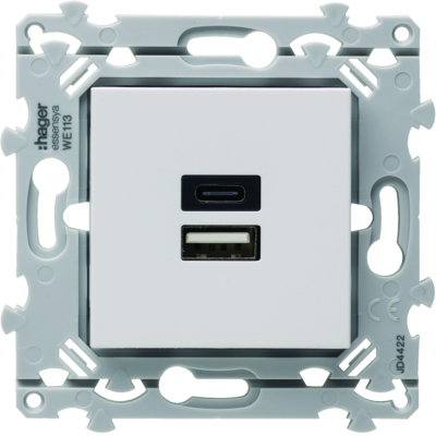 ESSENSYA BLANC CHARGEUR DOUBLE USB 3A Type a+C