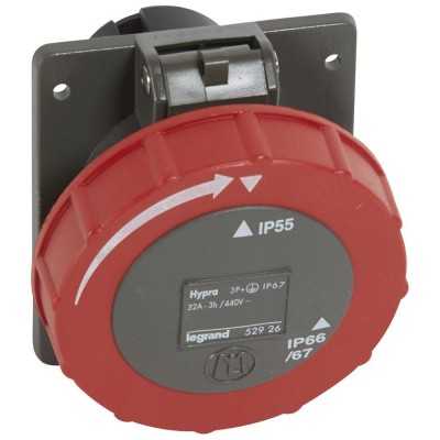 HYPRA PRISE A ENTRAXES UNIFIES IP66/67-55 32A - 440VAC 3P+T 3H FRIGO